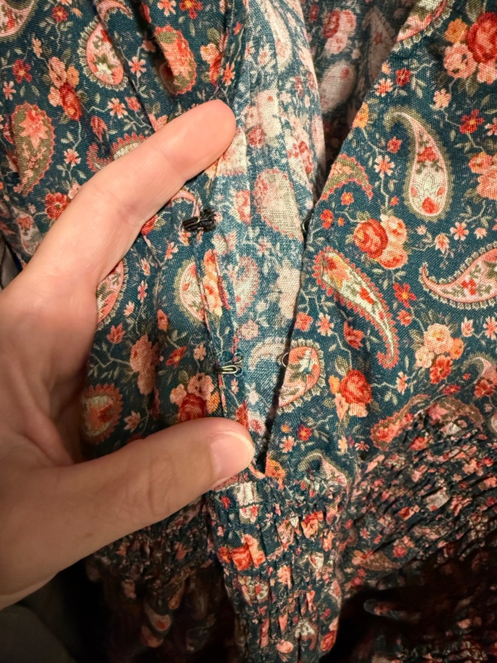 Doen XL Cecily Dress in Teal Canterbury Paisley EUC - Picture 10 of 10